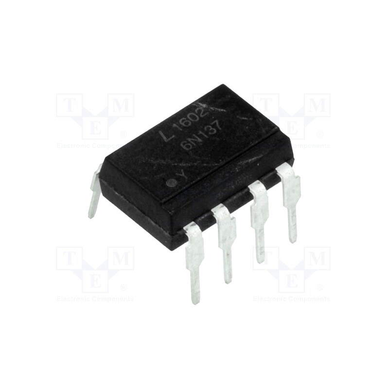 1 pcs x LITEON - 6N137-L - Optocoupler, THT, Ch: 1, OUT: logic, Uinsul: 5kV, DIP8, 10kV/μs
