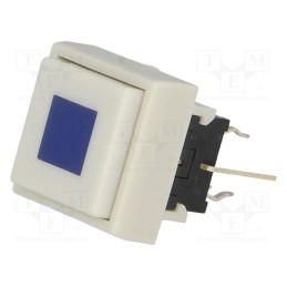 1 pcs x HIGHLY ELECTRIC - PB6135AL-4 - Switch: keypad, Pos: 2, DPDT, 0.1A/30VDC, white, LED, blue, THT, 1.5N