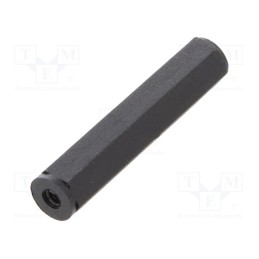 10 pcs x DREMEC - 181X25 - Screwed spacer sleeve, hexagonal, polyamide, M2, L: 25mm, black
