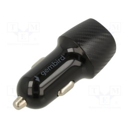 1 pcs x GEMBIRD - TA-U2C48A-CAR-01 - USB power supply, USB A socket x2, Sup.volt: 12÷24VDC, 5V/4.8A