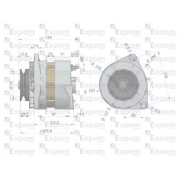 Alternator a120e 400257er 3660200 28v 40a bison e
