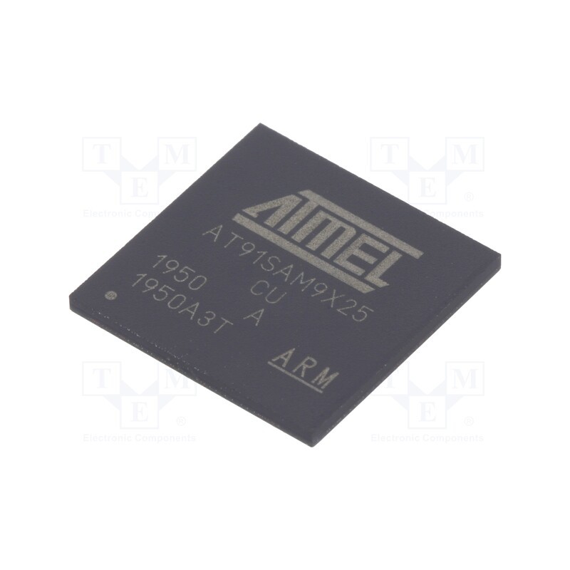 1 pcs x MICROCHIP TECHNOLOGY - AT91SAM9X25-CU - IC: ARM microprocessor, ARM926, 0.9÷1.1VDC, SMD, LFBGA217, PWM: 4
