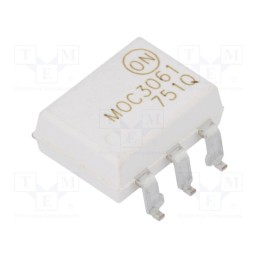 1 pcs x ONSEMI - MOC3061SM - Optotriac, 4.17kV, zero voltage crossing driver, Gull wing 6