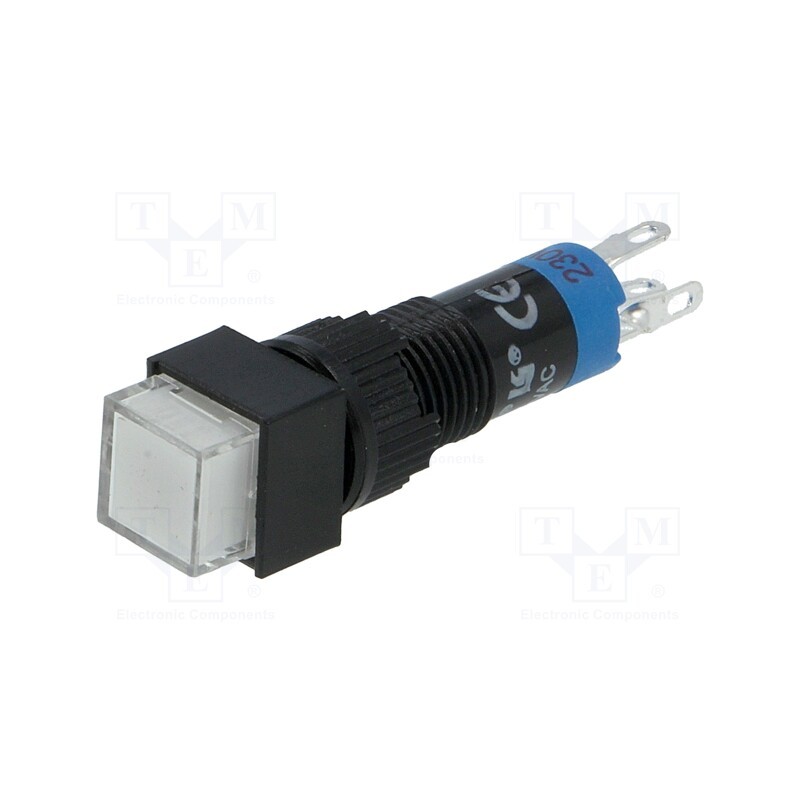 1 pcs x ONPOW - LAS4F-11/230/W - Switch: push-button, Pos: 2, SPDT, 0.5A/250VAC, 1A/24VDC, ON-(ON)