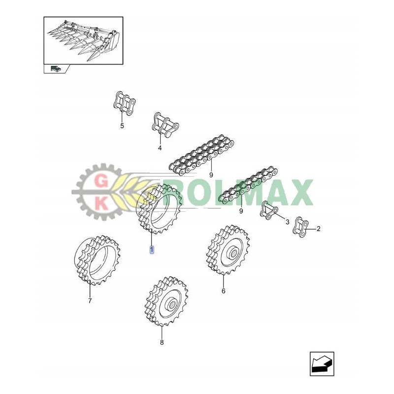 New Holland feeder chain sprocket 322460950