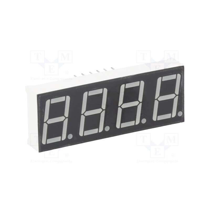 1 pcs x LUCKYLIGHT - KW4-561CVB - Display: LED, 7-segment, 14.2mm, 0.56', No.char: 4, red, 40÷80mcd