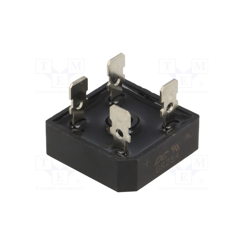 1 pcs x DC COMPONENTS - BR254 - Bridge rectifier: single-phase, Urmax: 400V, If: 25A, Ifsm: 400A