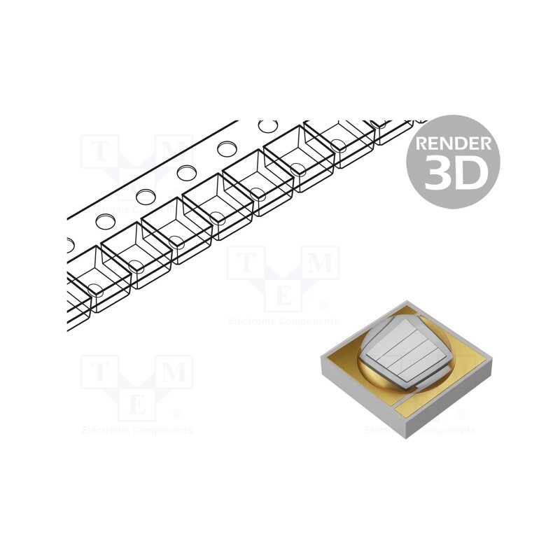 1 pcs x HONGLI ZHIHUI - HL-C3535F8V385-D1-LVR9 - LED, UV-A, 3535, 120°, 500mA, 2.8W, λd: 380÷390nm, 3÷4V, SMD