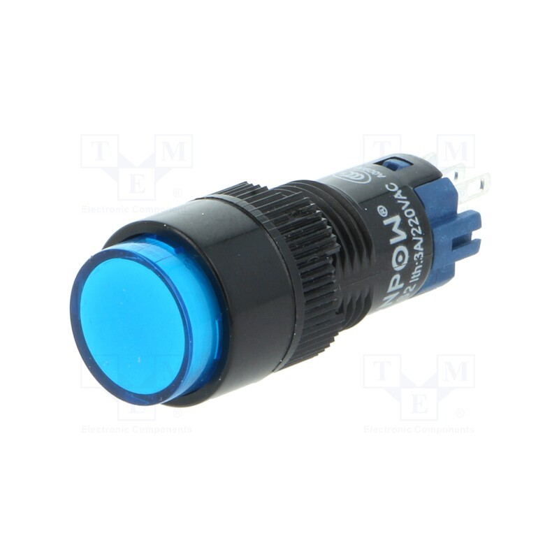 1 pcs x ONPOW - LAS2Y-11/B - Switch: push-button, Pos: 2, SPDT, 0.5A/250VAC, 1A/24VDC, ON-(ON)