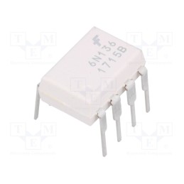 1 pcs x ONSEMI - 6N136M - Optocoupler, THT, Ch: 1, OUT: transistor, Uinsul: 5kV, Uce: 20V, DIP8