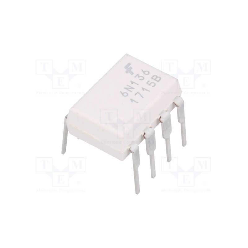 1 pcs x ONSEMI - 6N136M - Optocoupler, THT, Ch: 1, OUT: transistor, Uinsul: 5kV, Uce: 20V, DIP8