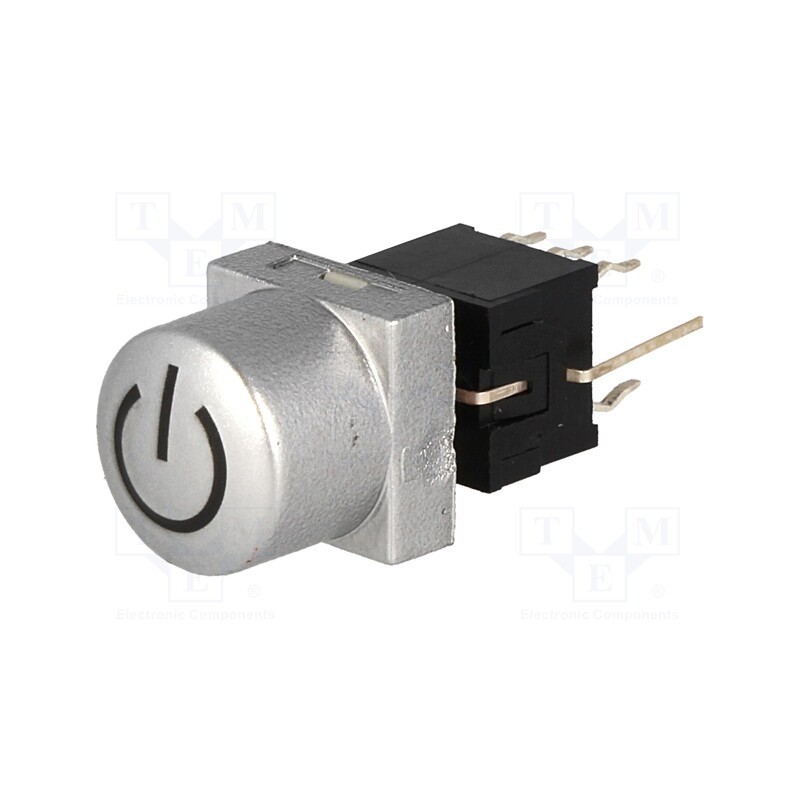 1 pcs x HIGHLY ELECTRIC - PB61302BL-1-101 - Switch: keypad, POWER, Pos: 2, DPDT, 0.1A/30VDC, silver, LED, red, THT