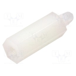 10 pcs x FIX&FASTEN - FIX-MAE-14TV - PCB distance, polyamide, L: 14mm, natural, Spanner: 5.5mm