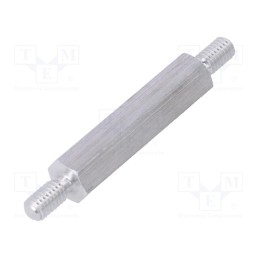 10 pcs x DREMEC - 436X30 - Screwed spacer sleeve, 30mm, Ext.thread: M4, hexagonal, aluminium