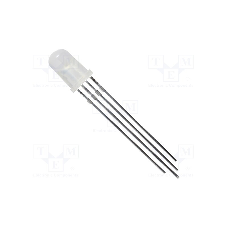 1 pcs x NTE Electronics - NTE30154 - LED, 5mm, RGB, 60°, Front: convex, 1.8÷2.2V, No.of term: 4