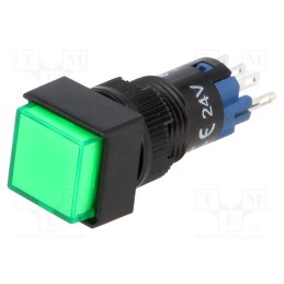 1 pcs x ONPOW - LAS2F-11/24/G - Switch: push-button, Pos: 2, SPDT, 0.5A/250VAC, 1A/24VDC, ON-(ON)