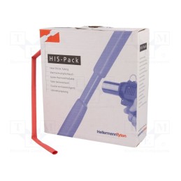 1 pcs x HELLERMANNTYTON - 300-30642 - Heat shrink sleeve, 2: 1, 6.4mm, L: 5m, red, cardboard packaging
