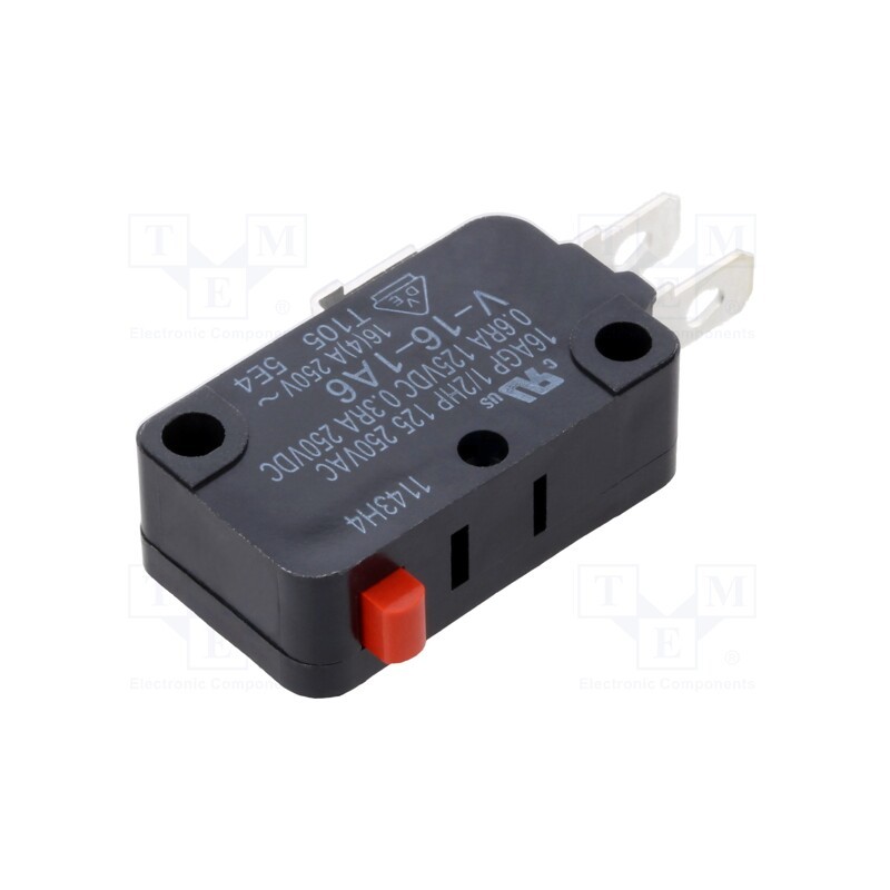 1 pcs x OMRON OCB - V161A6R - Microswitch SNAP ACTION, 16A/250VAC, 0.3A/250VDC, without lever