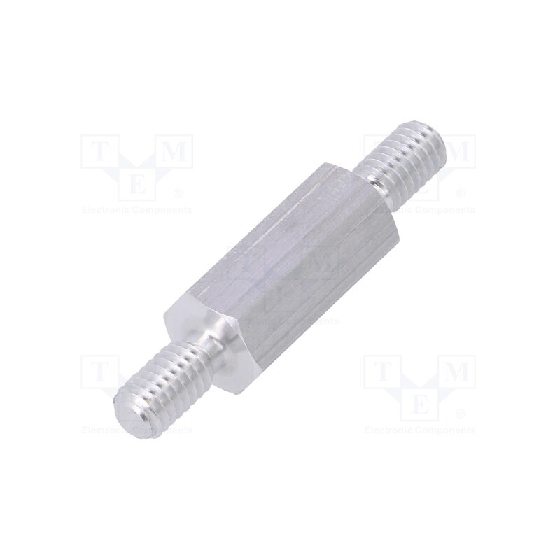 10 pcs x DREMEC - 436X15 - Screwed spacer sleeve, 15mm, Ext.thread: M4, hexagonal, aluminium