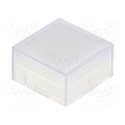 1 pcs x MEC - 1K1116 - Button, square, transparent, 14.3x14.3mm, plastic