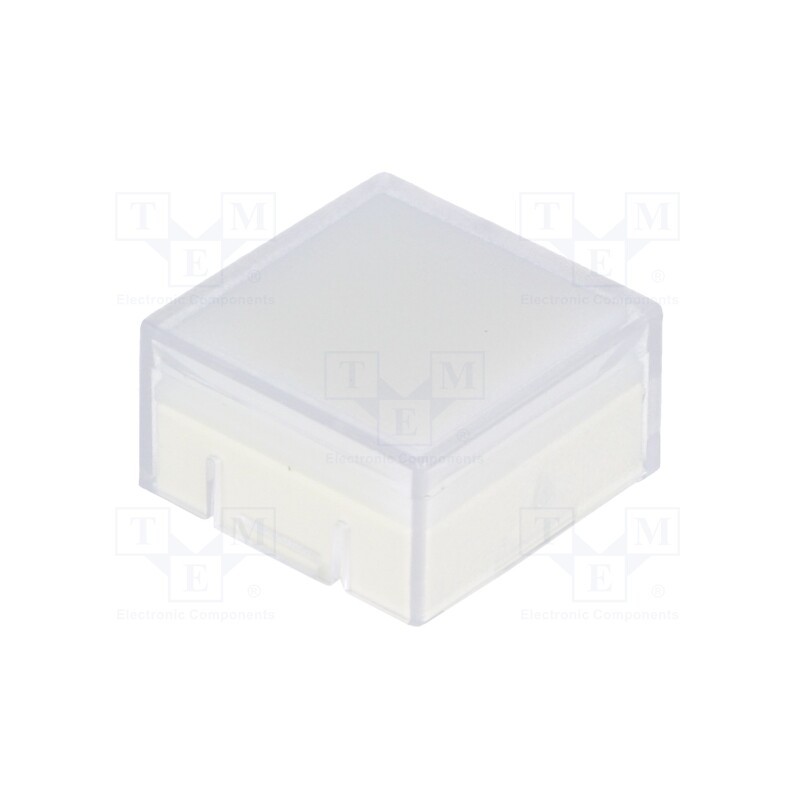 1 pcs x MEC - 1K1116 - Button, square, transparent, 14.3x14.3mm, plastic