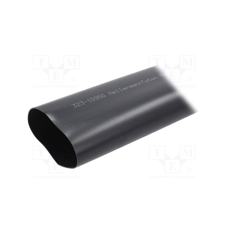 1 pcs x HELLERMANNTYTON - 323-10950 - Heat shrink sleeve, 3: 1, 95mm, L: 1m, black, Wall thick: 3mm