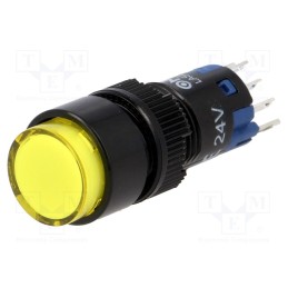 1 pcs x ONPOW - LAS2Y-11/24/Y - Switch: push-button, Pos: 2, SPDT, 0.5A/250VAC, 1A/24VDC, ON-(ON)