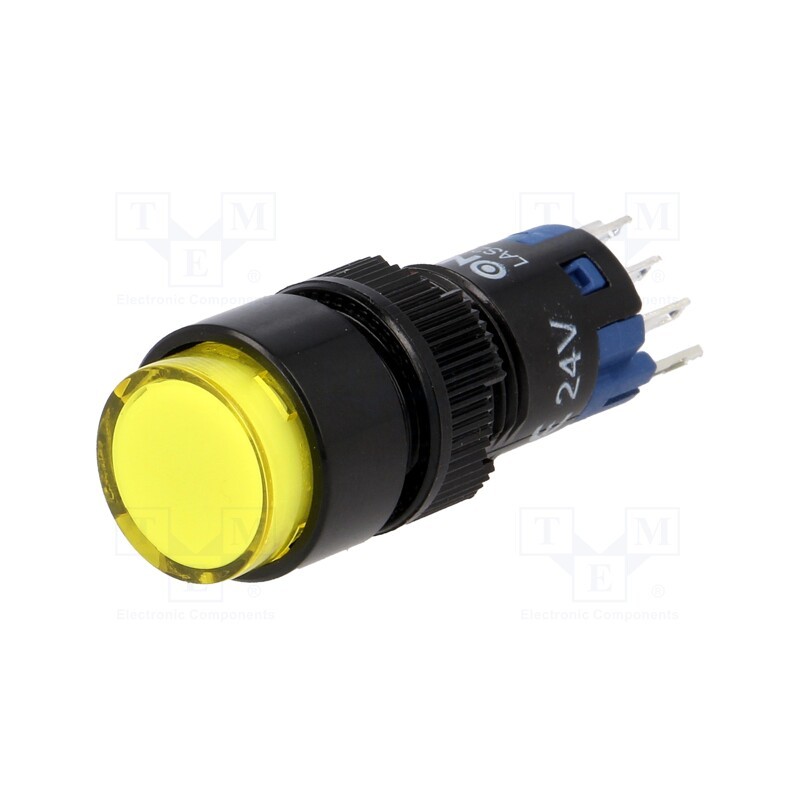 1 pcs x ONPOW - LAS2Y-11/24/Y - Switch: push-button, Pos: 2, SPDT, 0.5A/250VAC, 1A/24VDC, ON-(ON)