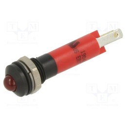 1 pcs x CML INNOVATIVE TECHNOLOGIES - 19041353 - Indicator: LED, prominent, red, 24VDC, Ø8mm, connectors 2,8x0,8mm