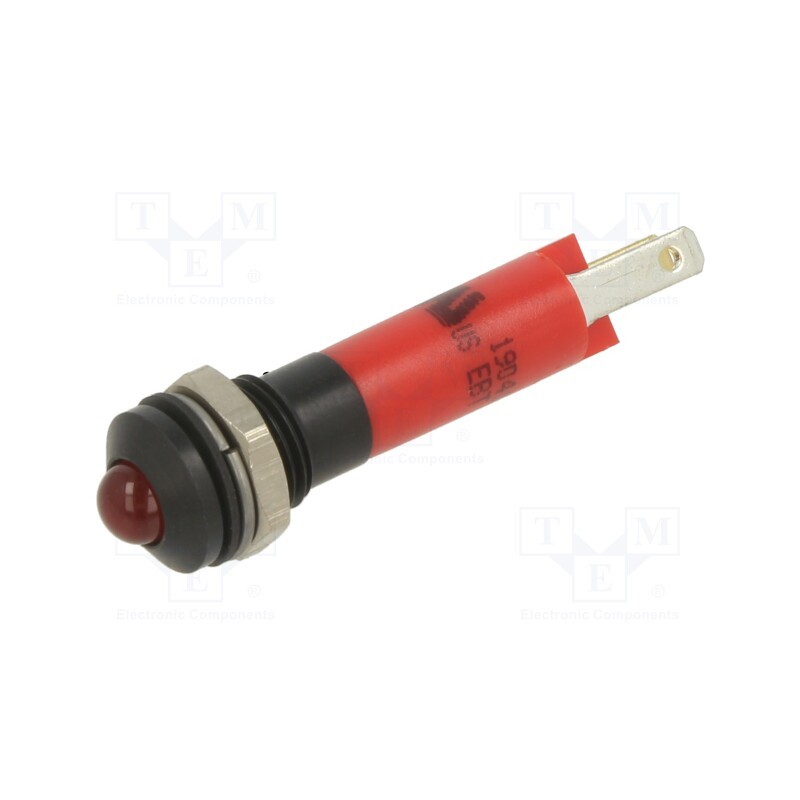 1 pcs x CML INNOVATIVE TECHNOLOGIES - 19041353 - Indicator: LED, prominent, red, 24VDC, Ø8mm, connectors 2,8x0,8mm
