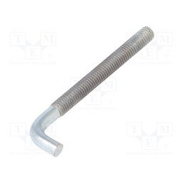 10 pcs x DROMET - HP.6.70 - Hook, straight, steel, zinc, Thread len: 54mm, Overall len: 70mm