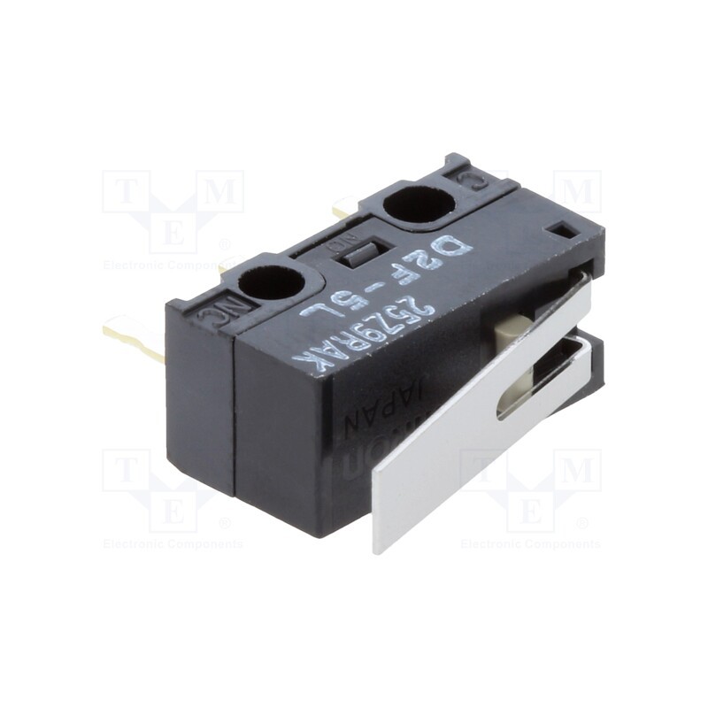 1 pcs x OMRON OCB - D2F5L - Microswitch SNAP ACTION, 3A/125VAC, with lever, SPDT, ON-(ON)