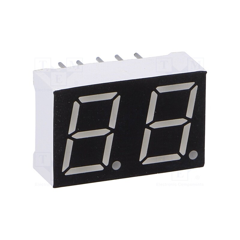 1 pcs x OPTO Plus LED - OPD-D3911LR-BW - Display: LED, 7-segment, 10mm, 0.39', No.char: 2, red, 30mcd, cathode