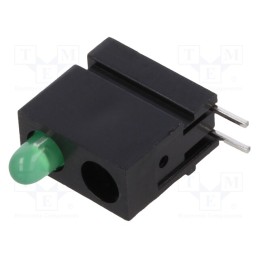 1 pcs x MENTOR - 1801.0831 - LED, in housing, green, 2.8mm, No.of diodes: 1, 20mA, 40°, 10÷20mcd