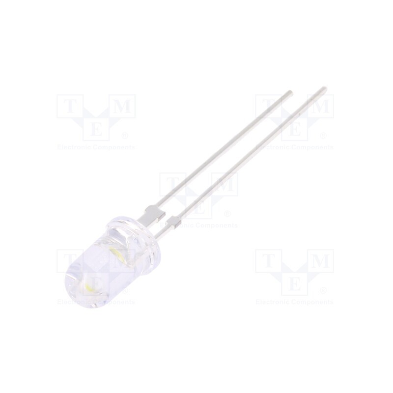 1 pcs x OPTOSUPPLY - OSW47L5111Y - LED, 5mm, white cold, 15°, Front: convex, 2.8÷3.6V, No.of term: 2