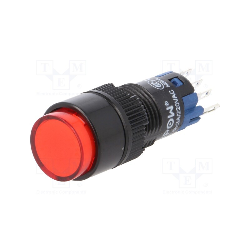1 pcs x ONPOW - LAS2Y-11/230/R - Switch: push-button, Pos: 2, SPDT, 0.5A/250VAC, 1A/24VDC, ON-(ON)
