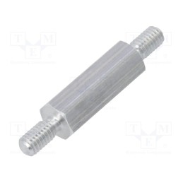 10 pcs x DREMEC - 436X20 - Screwed spacer sleeve, 20mm, Ext.thread: M4, hexagonal, aluminium