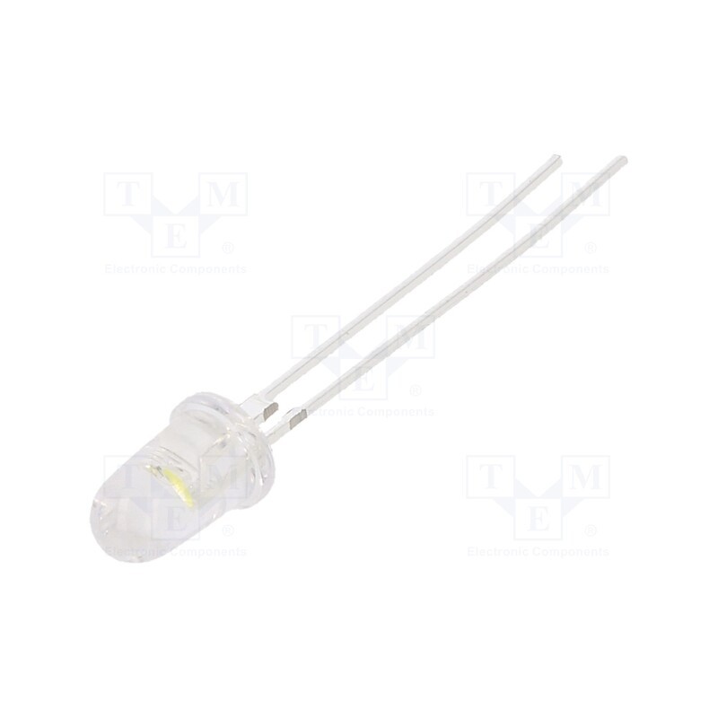 1 pcs x OPTOSUPPLY - OSW47L5201P - LED, 5mm, white cold, 90000÷110000mcd, 8°, Front: convex, 2.8÷3.6V
