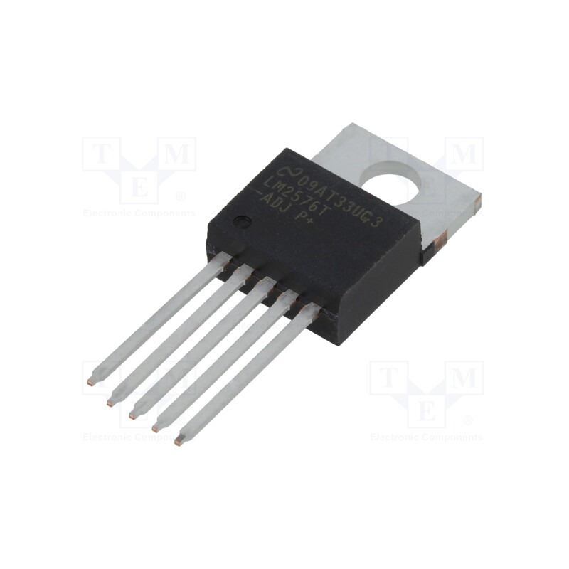 1 pcs x TEXAS INSTRUMENTS - LM2576T-ADJ/NOPB - IC: PMIC, DC/DC converter, Uin: 4÷40VDC, Uout: 1.23÷37VDC, 3A, Ch: 1