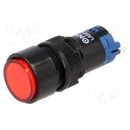 1 pcs x ONPOW - LAS2Y-11Z/R - Switch: push-button, Pos: 2, SPDT, 0.5A/250VAC, 1A/24VDC, ON-ON