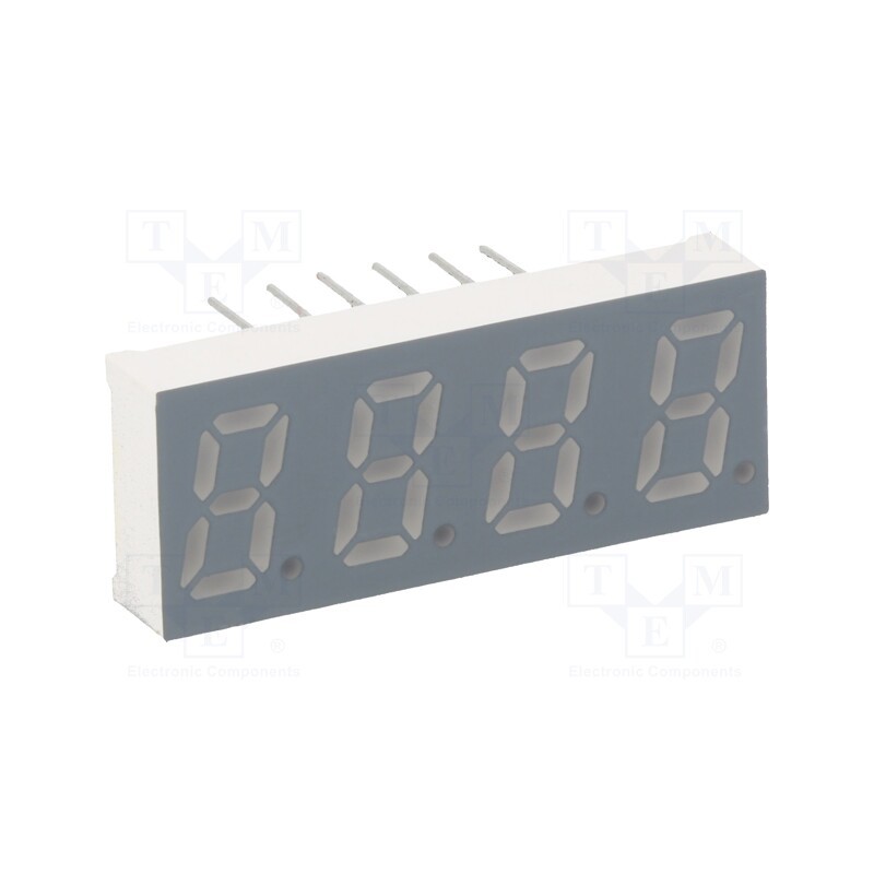 1 pcs x LUCKYLIGHT - KW4-311AGA - Display: LED, 7-segment, 8mm, 0.31', No.char: 4, yellow-green, anode