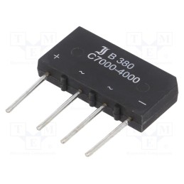 1 pcs x DIOTEC SEMICONDUCTOR - B380C7000A - Bridge rectifier: single-phase, Urmax: 800V, If: 7A, Ifsm: 150A