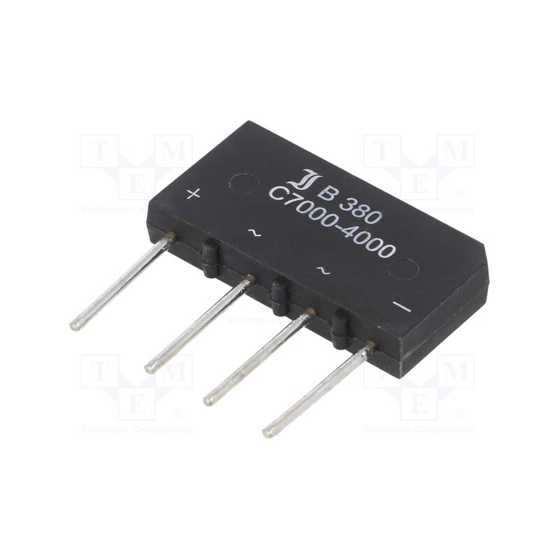 1 pcs x DIOTEC SEMICONDUCTOR - B380C7000A - Bridge rectifier: single-phase, Urmax: 800V, If: 7A, Ifsm: 150A