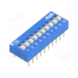 1 pcs x ECE - EDG110S - Switch: DIP-SWITCH, Poles number: 10, ON-OFF, 0.025A/24VDC, Pos: 2
