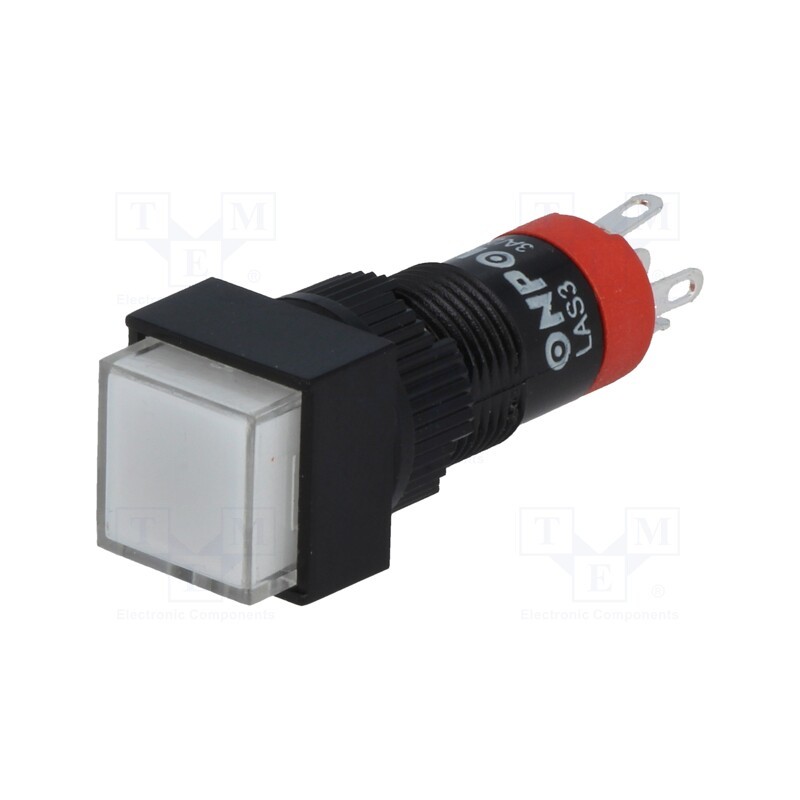 1 pcs x ONPOW - LAS3F-11Z/W - Switch: push-button, Pos: 2, SPDT, 0.5A/250VAC, 1A/24VDC, ON-ON