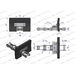 Grain feeder chain, set of 38 blades 86x136