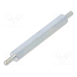 10 pcs x DREMEC - 422X35 - Screwed spacer sleeve, 35mm, Ext.thread: M2,5, hexagonal, steel