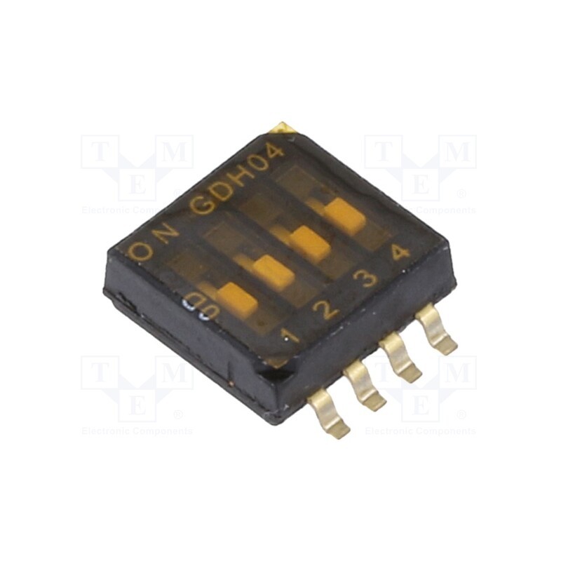 1 pcs x TE Connectivity - 1571983-4 - Switch: DIP-SWITCH, Poles number: 4, OFF-ON, 0.1A/50VDC, Pos: 2