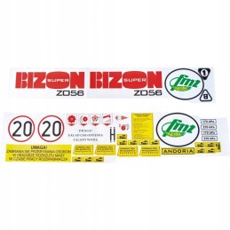 A set of stickers for the Bizon 687dlbizonz056 combine harvester