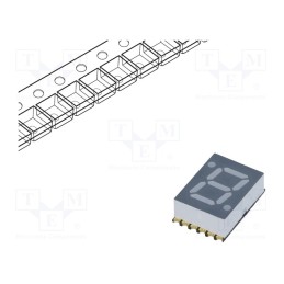 1 pcs x OPTO Plus LED - OPS-S2812LY-GW - Display: LED, 7-segment, 7mm, 0.28', No.char: 1, yellow, 10mcd, anode